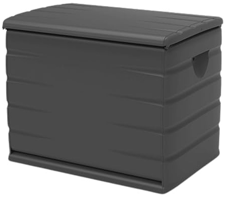 Miroytengo Baúl de Almacenaje para Jardín Capacidad 260L, Baúl de Resina, Terraza o Balcón Space-Saver Negro 80x61x53 cm