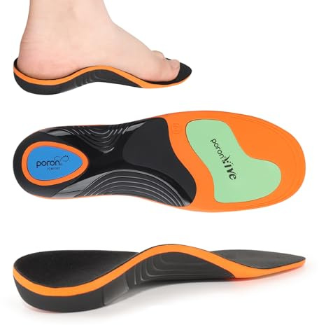 GemChve Solette Ortopediche,Plantari per Fascite Plantare,Adatto per Piedi Piatti Supporto per Arco Plantare Solette Ortopedico Scarpe Orange 45-47 EU