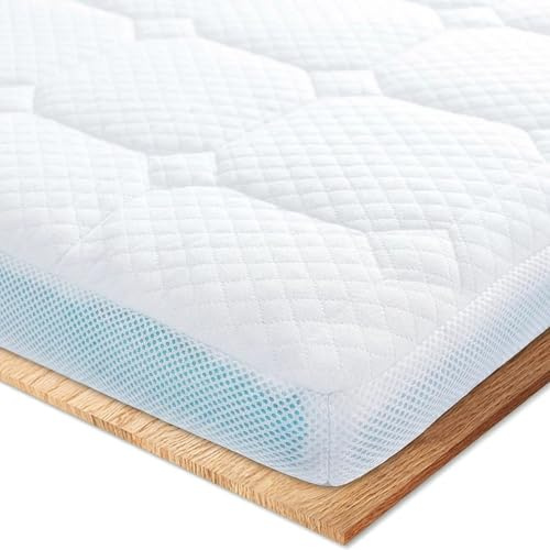 Ego Home Surmatelas 90 x 200 cm, Hauteur 7 cm, avec Mousse de Coupe 7 Zones, certifié Öko-TEX, surmatelas 90 x 200 cm, pour lit à sommier tapissier, Matelas, canapé-lit