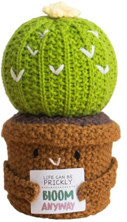 Miyanvuo Cactus De Ganchillo Positivo - Muñeca Decorativa para El Hogar | Muñeca con Forma De Cactus Inspiracional para Coleccionistas Practicantes De Mindfulness Niños Sensibles