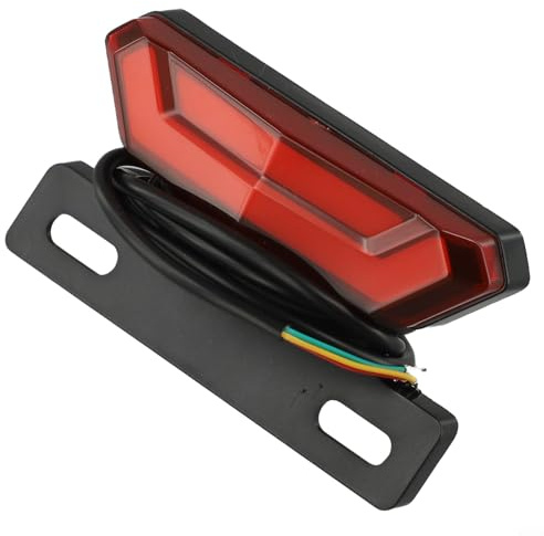 Fanale posteriore per bicicletta elettrica, 36-48 V, lampada a LED con connettore a 4 pin ABS PC impermeabile IPX4 freno e luce di sicurezza notturna compatibile con biciclette elettriche, rosso nero