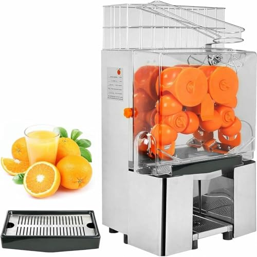 Exprimidor de cítricos eléctrico de 120 W, máquina exprimidora automática comercial, 20 naranjas/min, tasa de extracción de jugo superior al 55%, naranja industrial
