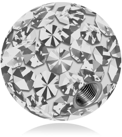 Soul-Cats Piercing Schraubkugel als Ersatzkugel Kristalloptik Gel-Epoxy für Stäbe & Barbells in mehrere Größen und Farben