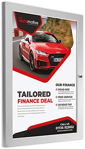 Silber eloxiert Schlank Poster Fall ohne Türfests (A0) - Silver anodised Slim Poster Case Without door stays (A0)