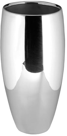Fink große Boden-Blumenvase 40 cm aus versilbertem Eisen edler Behälter für Blumen