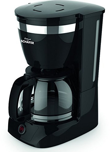 Schäfer Cafetière avec verseuse en verre et filtre permanent Noir