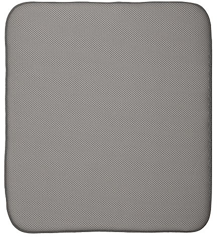 iDesign iDry Tapete de cocina, alfombrilla escurreplatos y gruesa de poliéster y microfibra para un secado óptimo, gris estaño/marfil