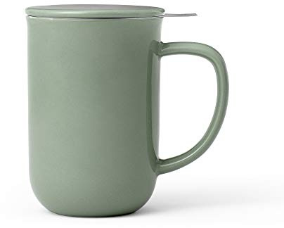 Minima Balance Porzellantasse mit Teesieb und Deckel, 500ml, grün: Fassungsvermögen: 0.5l
