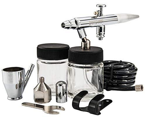 BARTSHARP Airbrush 128 Cake Scale Model Airbrush Dual Action Siphon Feed Air Brush Edible Portable Trigger Accessories Gun Jars .35mm Needle Nozzle for Decorating JIT Kit Food Brushes Cakes Set Hobby
