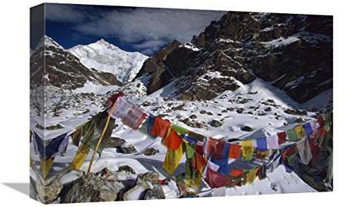 Global Gallery Prayer Flags at Five Thousand Meters, Gotcha la, Kangchenjunga, India-Canvas Art-18x12