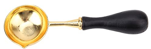 Siegelwachs Löffel schmelzen Löffel Wachssiegel Kit Wachssiegelofen Herd Topf für Siegelstempel Brief Wachs Siegelstempel ür Hochzeit Wachs Umschlag Siegelwachs Perlen Siegel Stempel (Copper Spoon)