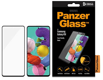 PanzerGlass Displayschutz Schutzfolie, transparent/schwarz, Samsung Galaxy A51