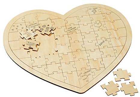 Cepewa Wunschherz Holzpuzzle für Hochzeit, Gästebuch oder Party
