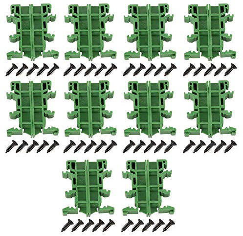 10 Set PCB DIN C45 Schiene Hutschienen Adapter Leiterplatte Montage Halterung Halter für 35mm DIN C45-Schienenmontage, zum Sichern und Halten von Leiterplatten- oder elektronischen Schaltgeräten