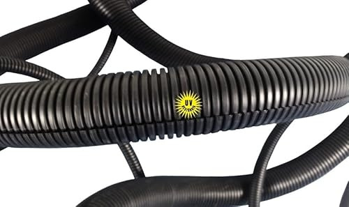 5m Wellrohr NW13 einfach geschlitzt uv-stabilisiert schwarz als Outdoor Kabelschutz für außen