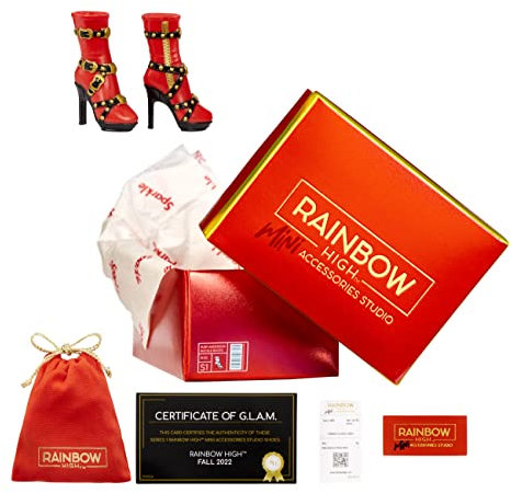 Rainbow High Mini Accessories Studio Schuhe - Inklusive 25+ High-End Mystery Surprise Fashion Accessoires - Mix & Match Fun für Modepuppen - Für Kinder und Sammler ab 6 Jahren