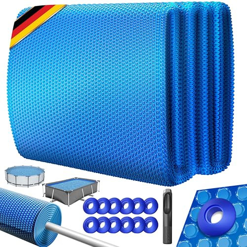 KESSER® Pool Solarabdeckplane Rechteckig 450 x 220cm Solarfolie 120 µm, Solarabdeckung Solarplane zuschneidbar, Poolheizung Wassererwärmung Wärmeplane, Solarplane mit 1xSchere, 1x Lochzange & 12x Ösen
