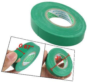 OFUNGO Cinta selladora de cinta selladora, 76 mm x 17 mm, cinta de aislamiento eléctrico autoadhesiva de PVC verde (76 mm x 17 mm, cinta aislante eléctrica de PVC verde