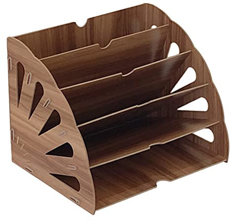 Baluue Bücherregal Aus Holz Massiv Fächerförmiges Mehrschichtiges Ablageregal Für Aktenbücher Studie Büro Lagerung Regal
