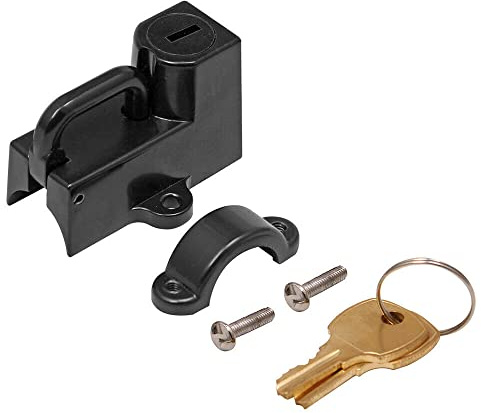 Riloer Universal-Motorradlenker-Helmschloss aus schwarzem Chrom mit 2 Schlüsseln für Durchmesser von 22–32 mm