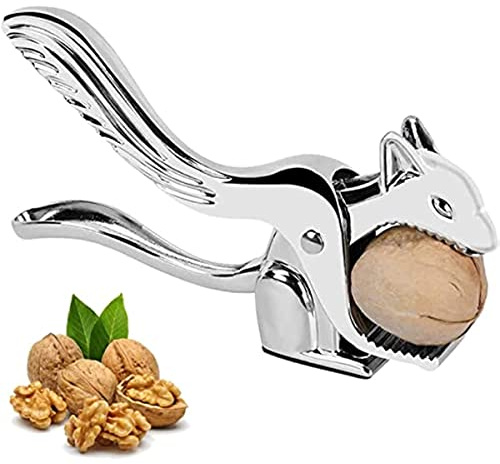 EdirFtra Schiaccianoci a Forma di Scoiattolo – schiaccianoci in Lega di Zinco, schiaccianoci, schiaccianoci Portatile, Nocciola, Mandorla, Noce del Brasile