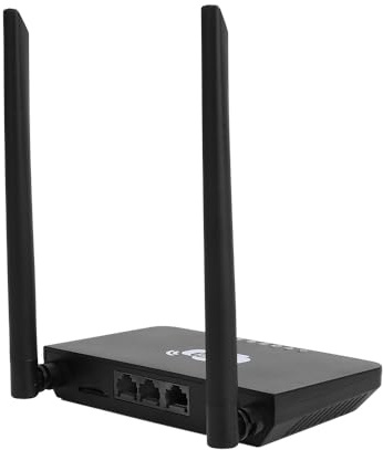 Switch di rete LAN, 4G LTE WiFi, router wireless ad alta velocità, 300 Mbps, con scheda SIM, 2 antenne esterne, colore nero (versione europea)
