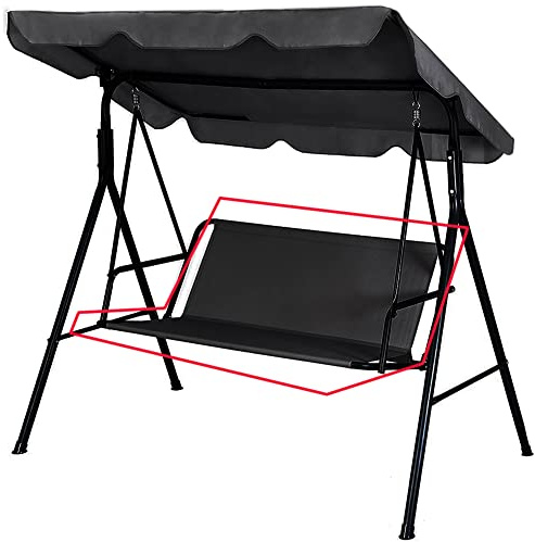 Replacement Garden Swing Seat Cover, Durable 600D Oxford Fabric Garden Swing Chair Cover Outdoor, Fit for 2 and 3 Seater Swing Chair 138 x 50 x 50 cm Black