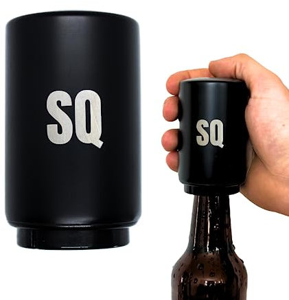 SimplyQuench - Push Down Magnetic Bottle Opener | One-Handed Cap Removal | Beer Gift for Men Father's Day | Stainless Steel Bottle Opener | Beer Soda Cap Opener | Magnet Beer Opener