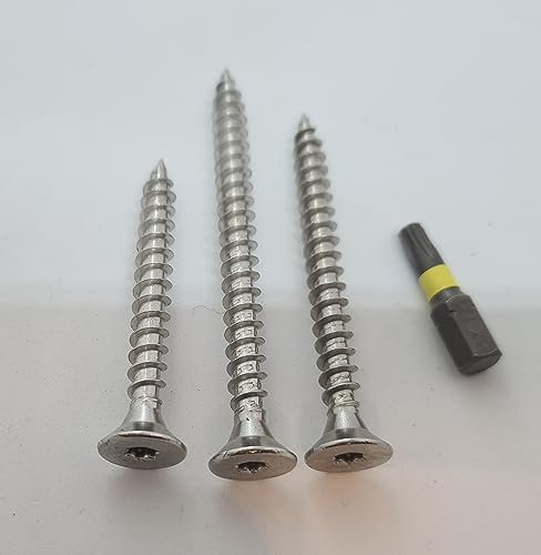 100x Richy-Onlinebedarf Edelstahl-Schrauben 6-60 mm Vollgewinde Spanplattenschrauben mit Senkkopf - Holzschrauben/Holzbauschrauben - Werkstoff A2 VA - Edelstahlschrauben/Universalschrauben TX25