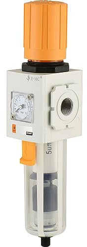 Fittingteile - Druckluft Filterregler mit Manometer Wasserabscheider Kondensat Druckminderer Druckregler (Gewindegröße: G 3/8 - Ausführung: Automatische Entwässerung)