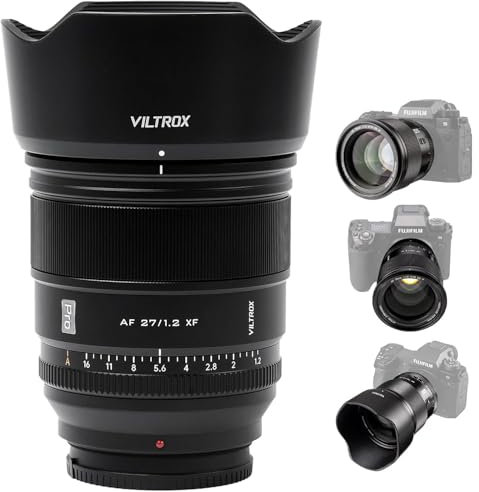 Viltrox 27mm F1.2 Pro Autofokus-Objektiv, kompatibel mit spiegellosen Fuji X-Mount-Kameras X-H2 X-T5 X-H2S X-S20 X-T4 X-S10 X-T200 X-T30 II X-H1 X-T3 X- T30 X-A7 X-Pro3 X-A7 X-E4 X-T2 X-Pro2