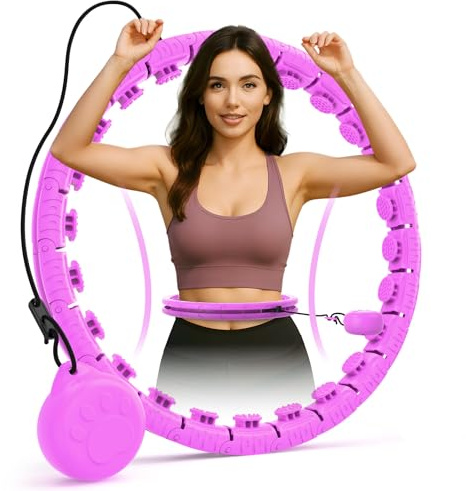 JLoibao Smart Hoop Reifen Erwachsene mit Gewicht Kugel, 24/32 Knoten Umfang Abgebauter Fitnessreifenl, Hullahub Reifen Zum Abnehmen für Erwachsene und Anfänger