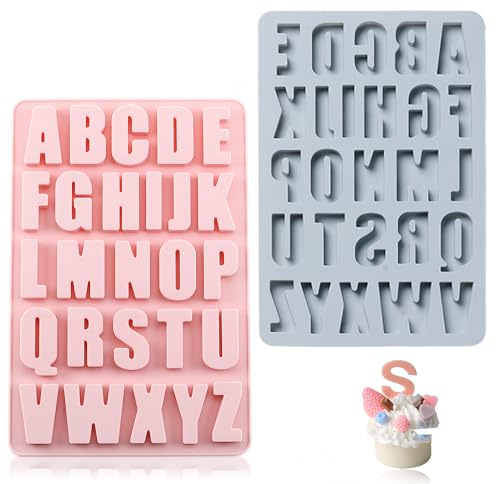 ysister Silikonform Buchstaben,Gießform Buchstaben Silikon Backform Buchstaben, A-Z Alphabet -Extra Stabil- Silikonform,Silikonformen Gießformen Für Schokolade und Kuchendekorationen