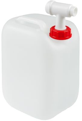 SANJOMA Garrafa Agua de 20L | Boca Ancha Con Grifo Y Tapón | Bidon Agua Apto Para Uso Alimentario Y Químico | Kit De Etiquetado | Deposito Agua Fabricado En Plástico HPDE | Bidones De Plastico
