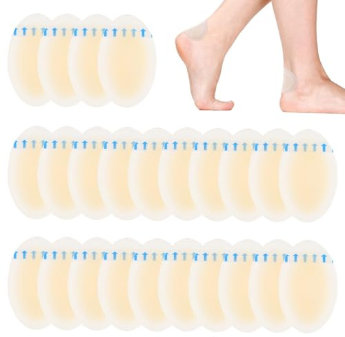 MIMIROOM 24 Pezzi Cerotti Vesciche per Piedi e Tallone - Impermeabile, Invisibile, Blister Cuscino per Protezione della Pelle