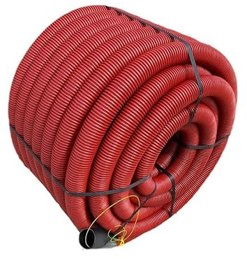 Unterirdisches Wellrohr Rot M40 mm Elektrorohr Einzugshilfe Erde 25M Leerrohr