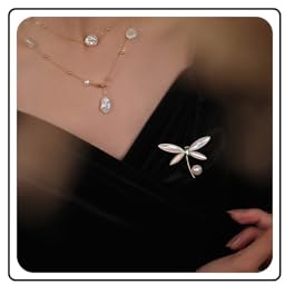 Wendalern Broche Libellule Perle Verte Cristal Bouquet De Mariée Épingle Revers Strass Accessoires Bijoux Femmes