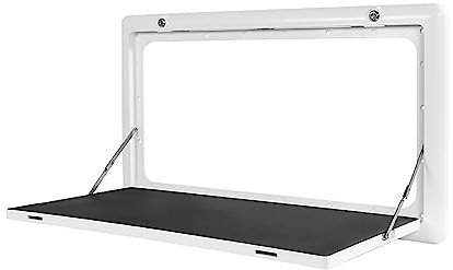 Klapptisch, zur Wandmontage, Faltbarer Picknicktisch für Wohnmobile, Auto-Klapptisch mit LED-Licht, ideal für Wohnmobile und Wohnwagen (Farbe: Weiß A)
