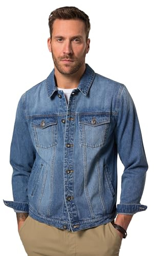 JP 1880 Giacca in Jeans con abbottonatura e taschini sul Petto Blue Jeans Opaco 3XL 826234190-3XL