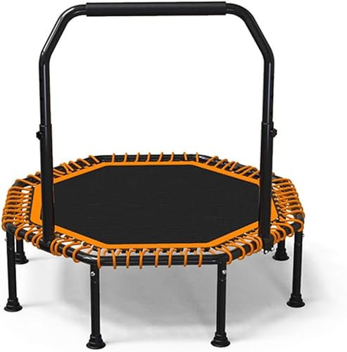 Fitness Trampolin Bungee Rebounder Trampolin for Fitnessstudio/Zuhause, max. Belastung 300kg mit Saugfuß in Gelb