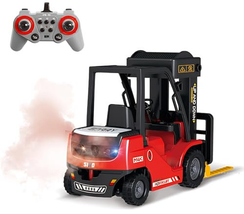 Ezweiji Tracteur telecommandé, RC Bulldozer télécommandé Pelleteuse télécommandée Pelleteuse 1:20 Enfant Engin de Chantier telecommande, avec lumière et Effets sonores