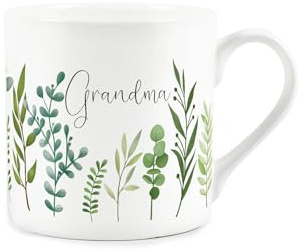 Purely Home Grandma Ferns & Greenery Mug - Garden Themed Gift for Grandmothers Bone China Mug - Tea/Coffee Hot Drinks Cup Present