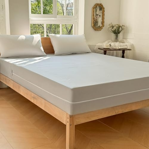 Milbenbezug Matratze 180x200x20 cm, Grau | Anti Milben Matratzenbezug, Encasing mit Reißverschluss, Encasing matratzenbezug