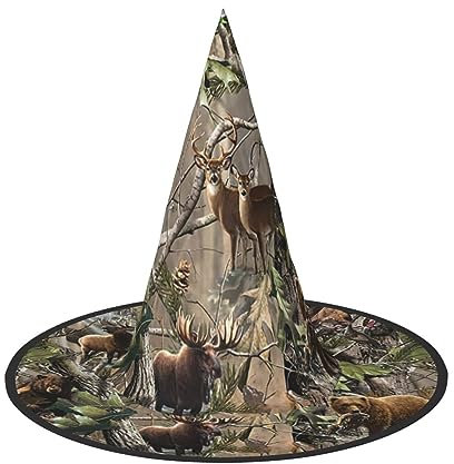 SDFHU Wildlife Jagd Hirsch Bär Elch Druck Party Hut Halloween Karneval Hexen Hüte für Mottopartys Cosplay Urlaub Dekor