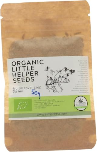 ALMICANNA: Organic Little Helper Seeds/Cover Crop 50g - Begleitpflanzen und Untersaat für Living Soil - Gründüngung für Indoor Cannabis Anbau
