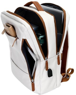 Mochila Para Mujeres | Bolsa De Ordenador Portátil De Negocios, Mochila De Moda Para Paquete Escolar De 15 Pulgadas Para Mujeres Gimnasio De Camping Senderismo En El Lugar De Trabajo Diario Equipado