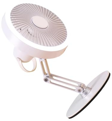 Qsvbeeqj Ventilateur de bureau multifonction à 3 vitesses avec lumière LED - Ventilateur USB portable pliable pour la maison, le bureau, les voyages, le camping - Vitesse réglable