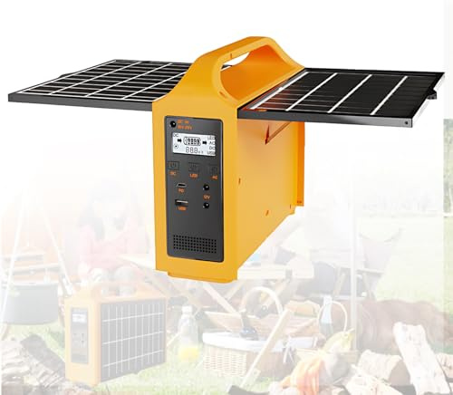Lissontine Batterie Externe Portable Power Station Chargeur Solaire 76.8wh/220v Lifepo4 Générateur, pour La Maison en Plein Air Camping Batterie De Secours