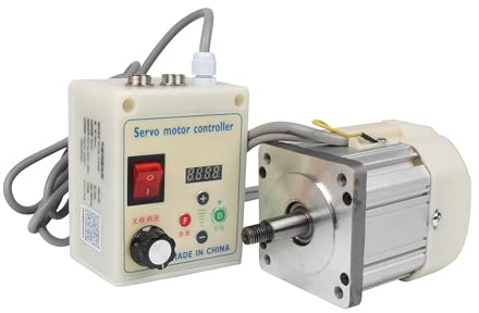 RATTMMOTOR 2KW Servo Motor Drive Kit 2200W Permanent Magnet DC Brushless Servo Motor 200-4500RPM+Servo Motor Speed Controller for Woodworking Machine/Lathe/Drilling Machine/Reducer/Belt Sander (110V)
