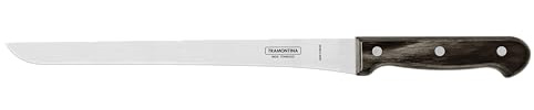 Tramontina Cuchillo Jamonero Acero Inoxidable y Mango de Madera tratada Polywood Castaño 25 cm